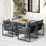 Livsip 5PCS Outdoor Dining Set Garden Table Chairs with Cushions - 45-Degree Angle