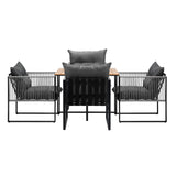 Livsip 5PCS Outdoor Dining Set Garden Table Chairs with Cushions