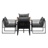 Livsip 5PCS Outdoor Dining Set Garden Table Chairs with Cushions - Top-Down View