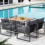 Livsip 5PCS Outdoor Dining Set Garden Table Chairs with Cushions - Extra Image