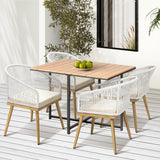Livsip Outdoor Dining Set Table&Chairs 5 Pieces - Top-Down View