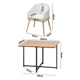Livsip Outdoor Dining Set Table&Chairs 5 Pieces