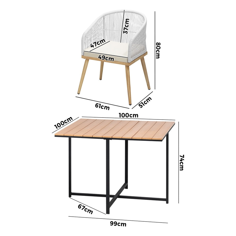 Livsip Outdoor Dining Set Table&Chairs 5 Pieces