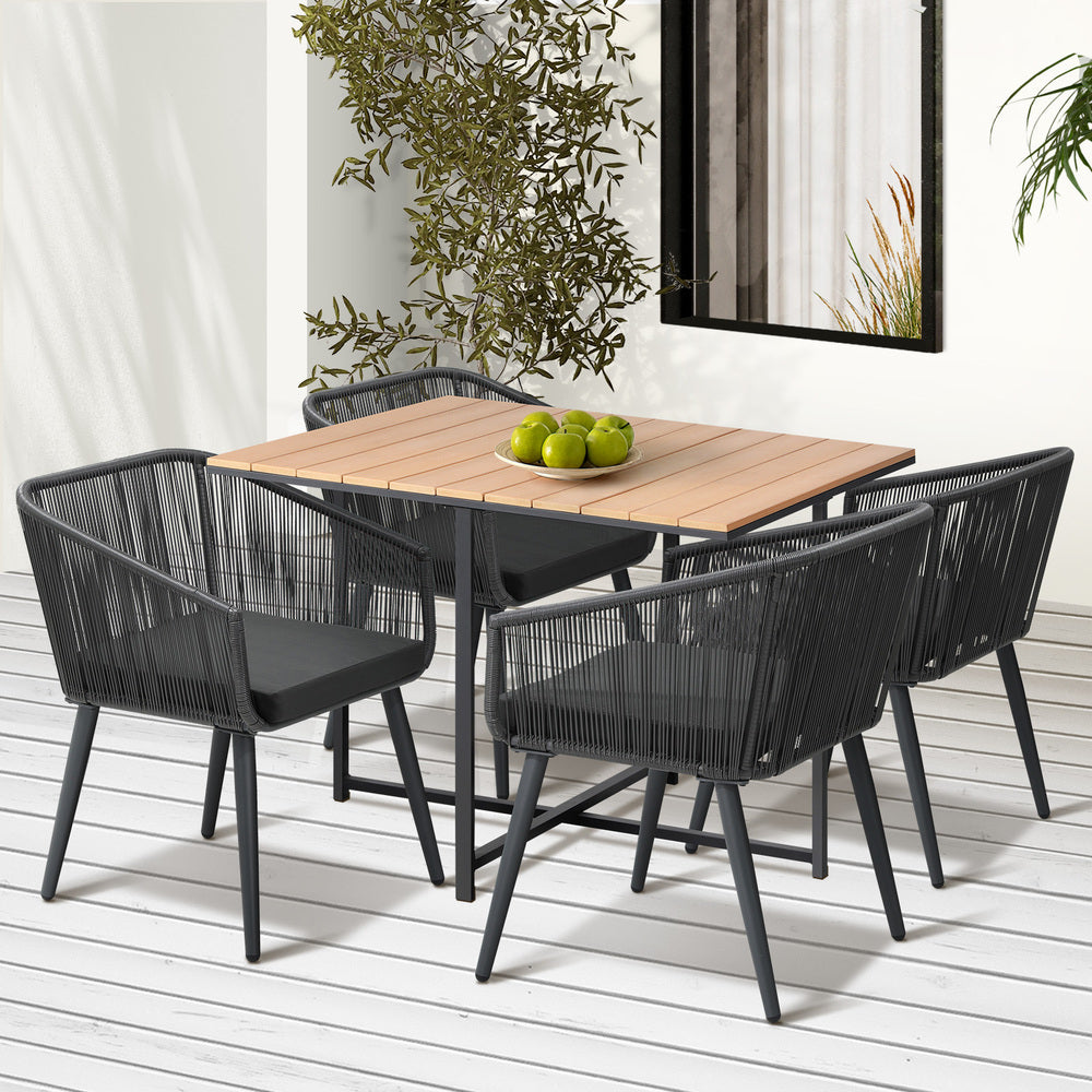 Livsip 5PCS Outdoor Patio Set Table&Lounge Chairs