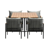 Livsip Outdoor Dining Set Table & Chairs 5PCS Patio Set - Close-Up Angle