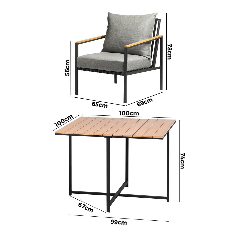 Livsip Outdoor Dining Set Table & Chairs 5PCS Patio Set