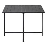 Livsip Outdoor Dining Table Black Wood-Plastic - Front View