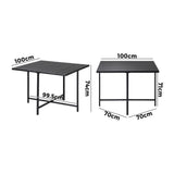Livsip Outdoor Dining Table Black Wood-Plastic