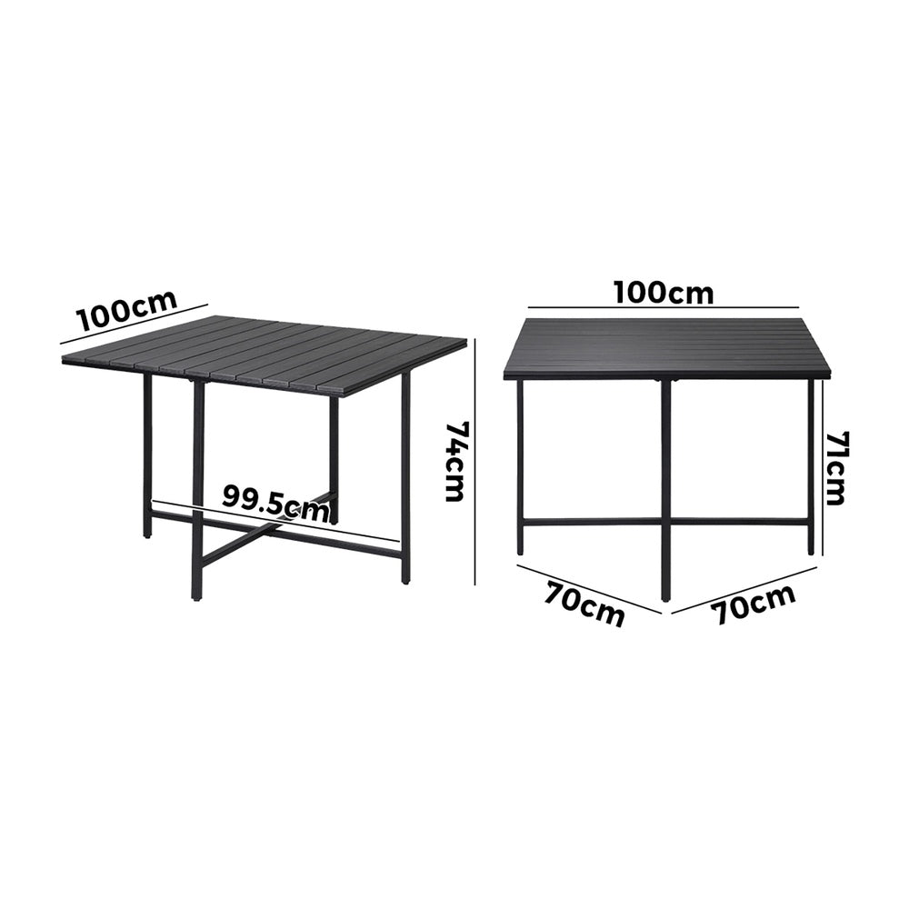 Livsip Outdoor Dining Table Black Wood-Plastic