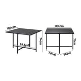 Livsip Outdoor Dining Table Black Wood-Plastic - Rear View