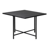 Livsip Outdoor Dining Table Black Wood-Plastic - Side View