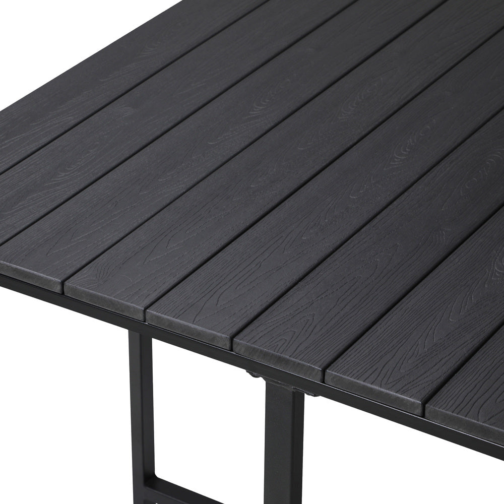 Livsip Outdoor Dining Table Black Wood-Plastic