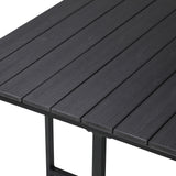 Livsip Outdoor Dining Table Black Wood-Plastic - Close-Up Angle