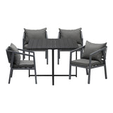 Livsip Outdoor Dining Set Garden Balck Table Setting 4 Seater - Top-Down View