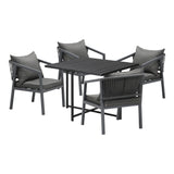Livsip Outdoor Dining Set Garden Balck Table Setting 4 Seater - Extra Image
