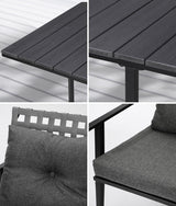 Livsip 5PCS Outdoor Dining Set Black Table and Rattan Chairs