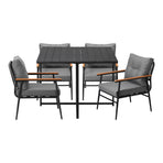 Livsip Outdoor Dining Set Garden Black Table and Chairs 4 Seater