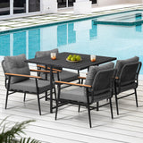 Livsip Outdoor Dining Set Garden Black Table and Chairs 4 Seater - Extra Image