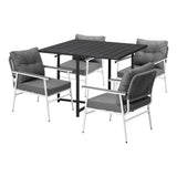 Livsip Outdoor Dining Set Black Table and Chairs 5PCS