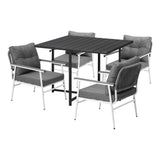 Livsip Outdoor Dining Set Black Table and Chairs 5PCS - Low Angle