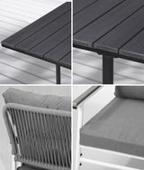 Livsip Outdoor Dining Set Black Table and Chairs 5PCS - 45-Degree Angle
