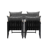 Livsip Outdoor Dining Set Black Table 4 Seater