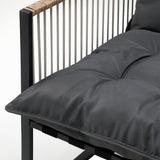 Livsip Outdoor Dining Set Black Table 4 Seater - Low Angle