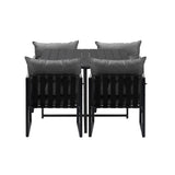 Livsip 5PCS Outdoor Dining Set Garden Table Sofa Chairs with Cushions