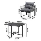 Livsip 5PCS Outdoor Dining Set Garden Table Sofa Chairs with Cushions