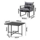 Livsip 5PCS Outdoor Dining Set Garden Table Sofa Chairs with Cushions - Front View