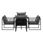 Livsip 5PCS Outdoor Dining Set Garden Table Sofa Chairs with Cushions, image 3