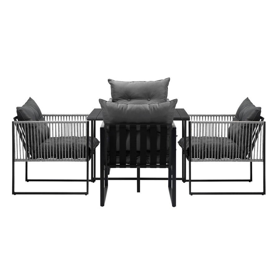 Livsip 5PCS Outdoor Dining Set Garden Table Sofa Chairs with Cushions, image 3
