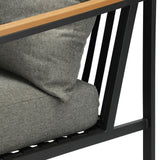 Livsip 4 Seater Outdoor Dining Set Wood-Plastic Black Table and Sofa Chairs