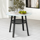 Livsip Outdoor Dining Table w/ Storage Shelf Black 90cm - Top-Down View