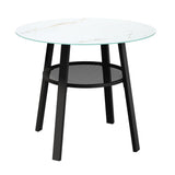 Livsip Outdoor Dining Table w/ Storage Shelf Black 90cm