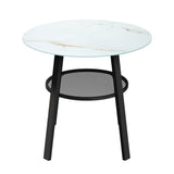 Livsip Outdoor Dining Table w/ Storage Shelf Black 90cm - Rear View