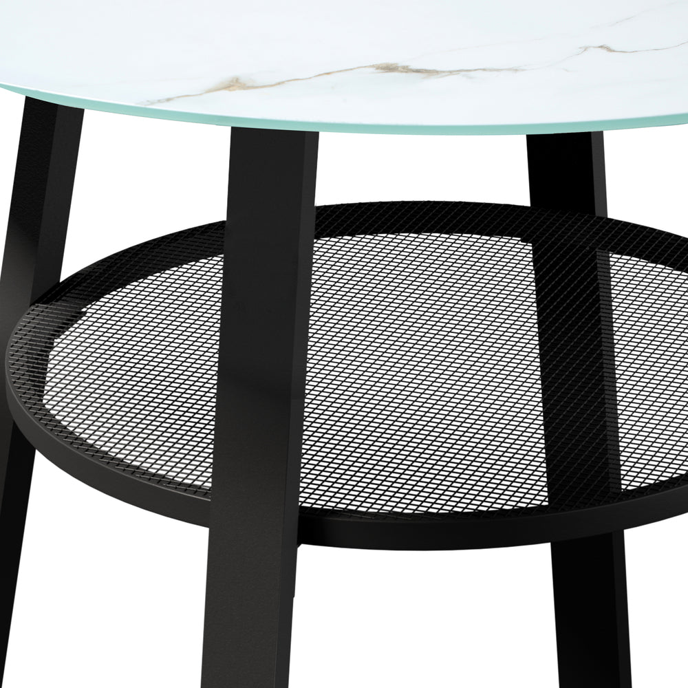 Livsip Outdoor Dining Table w/ Storage Shelf Black 90cm