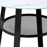 Livsip Outdoor Dining Table w/ Storage Shelf Black 90cm - Close-Up Angle