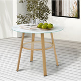Livsip Outdoor Dining Table w/ Storage Shelf Brown 90cm