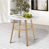 Livsip Outdoor Dining Table w/ Storage Shelf Brown 90cm - 45-Degree Angle