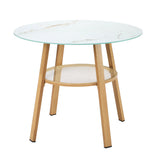 Livsip Outdoor Dining Table w/ Storage Shelf Brown 90cm