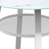Livsip Outdoor Dining Table w/ Storage Shelf White 90cm - Rear View
