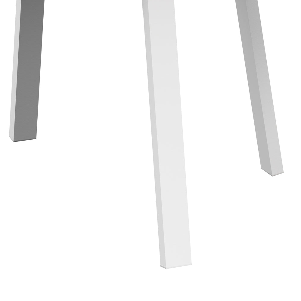 Livsip Outdoor Dining Table w/ Storage Shelf White 90cm