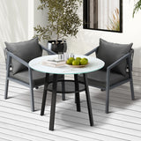 Livsip 3PCS Outdoor Dining Set Table Lounge Chair - Front View
