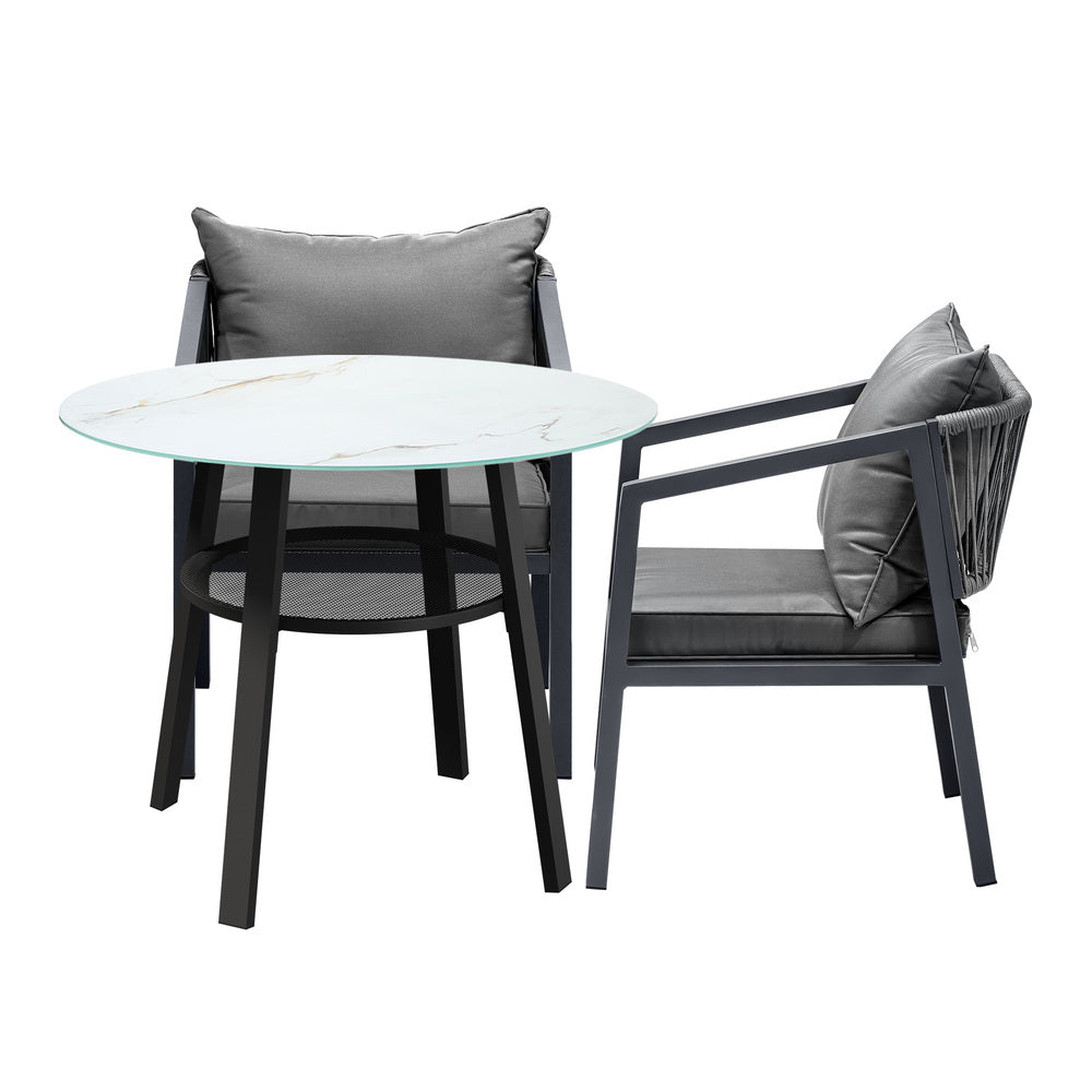 Livsip 3PCS Outdoor Dining Set Table Lounge Chair