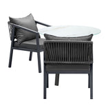 Livsip 3PCS Outdoor Dining Set Table Lounge Chair