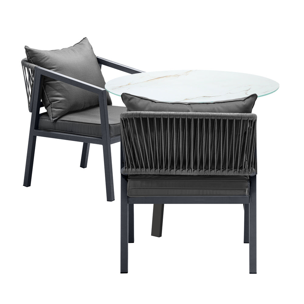 Livsip 3PCS Outdoor Dining Set Table Lounge Chair