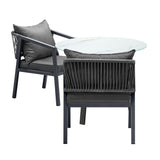 Livsip 3PCS Outdoor Dining Set Table Lounge Chair - Top-Down View