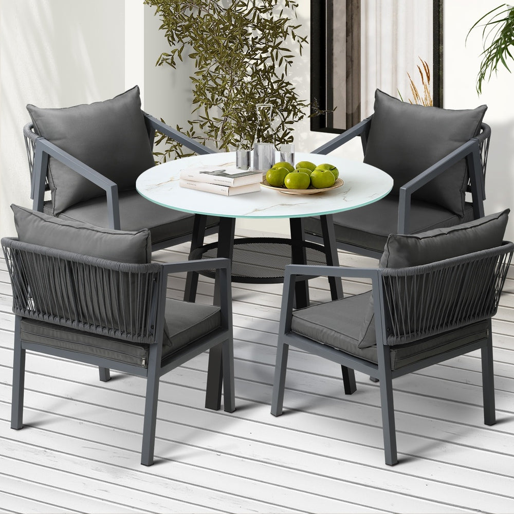 Livsip 5PCS Outdoor Dining Set Table Lounge Chair