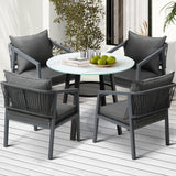 Livsip 5PCS Outdoor Dining Set Table Lounge Chair - Close-Up Angle